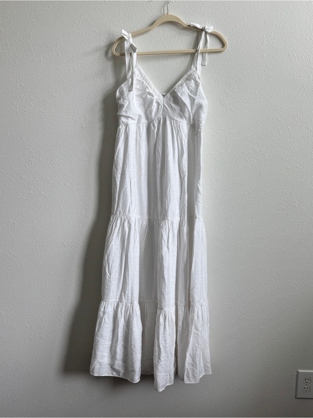 Express White Tie-Shoulder Maxi Dress